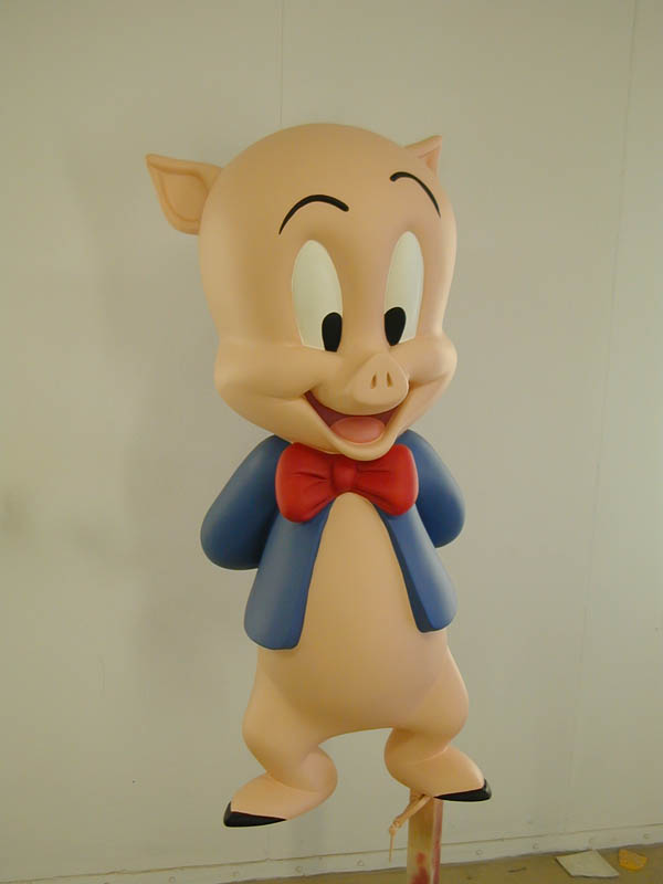 Porky Pig Sculpture-4′ tall Several retail outlets worldwide