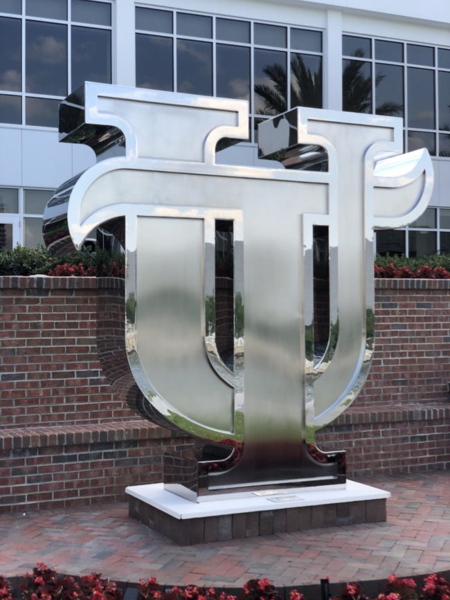 University of Tampa Stainless Steel Sculpture
